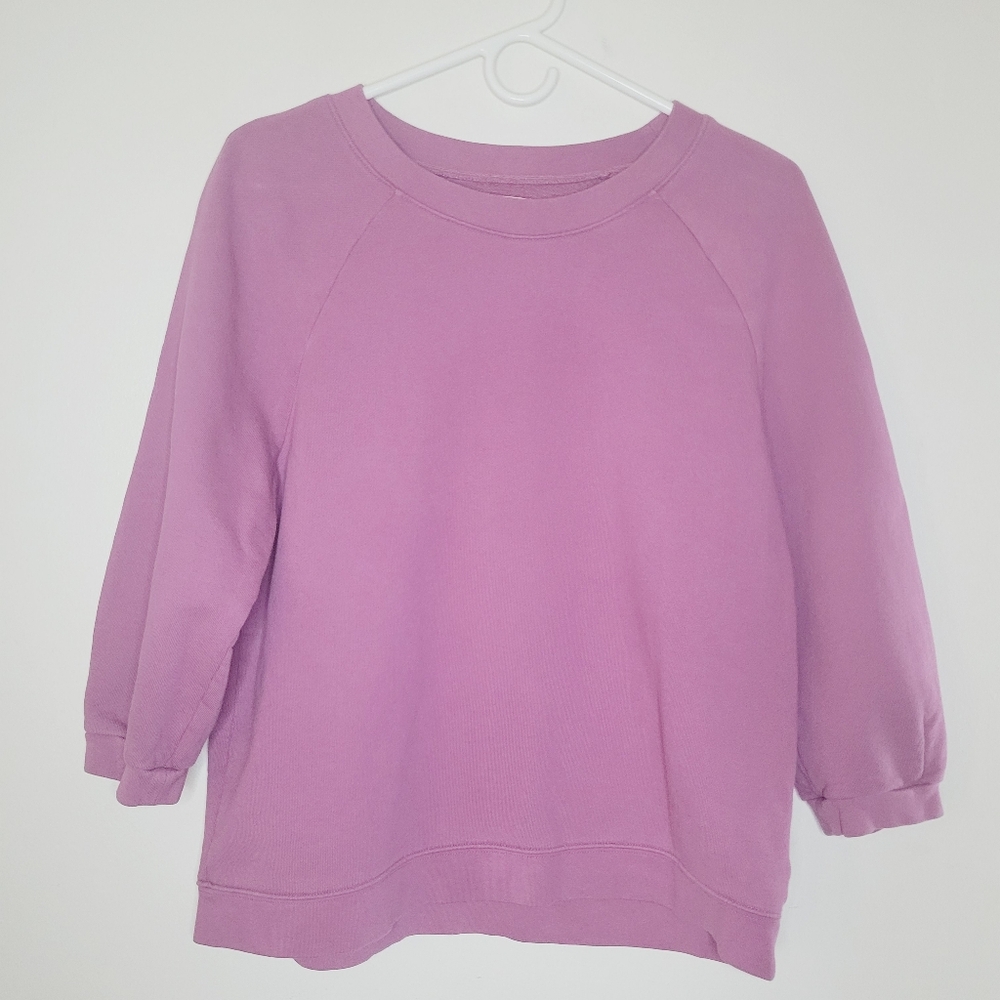 Madewell Women's (Re)sourced Cotton Cloudberry Sweatshirt Small Round Neck Easy